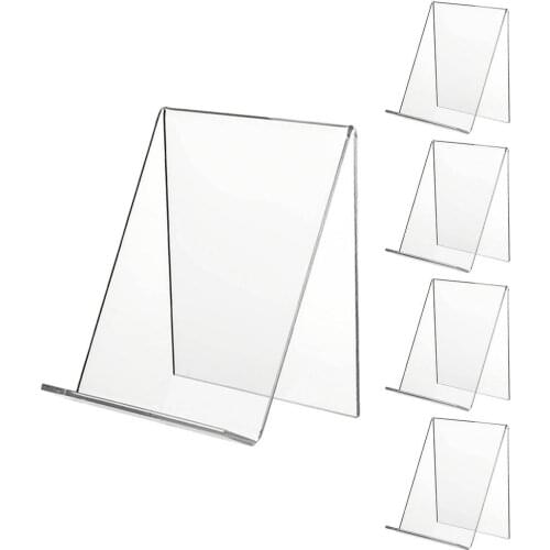 5Pcs Acrylic Transparent Bookend Clear Acrylic Display Easel Clear Tablet Holder For Books Notebooks Artworks Promotion