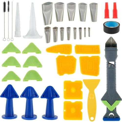 5 In 1 Silicone Remover Caulk Finisher Sealant Smooth Scraper Grout Kit Tool W/ Metal Caulking Scraper Floor Mould Removal Tool