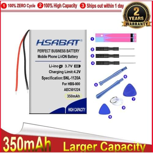HSABAT 0 Cycle 350mAh AEC501224 Battery for LG HBS-900 HBS-910 HBS-1100 Bluetooth Earphone Headset Replacement Accumulator