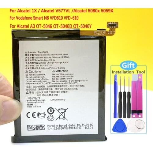 New Original 2460mAh TLP024C1/TLP024CJ Battery For Alcatel A3 OT-5046/Shine Lite OT-5080X OT-5046D OT-5046Y 5046D 5046Y