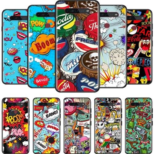 Anime Graffiti Sticker Bomb For LG G8 V30 V35 V40 V50 V60 Q60 K40S K50S K41S K51S K61 K71 K22 ThinQ 5G TPU Silicone Phone Case