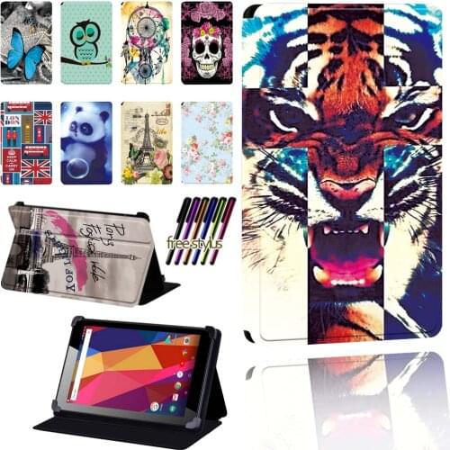 Tablet Case for Argos Alba 7/8/10 Inch Adjustable Folding Dust-proof Protective Cover + Stylus