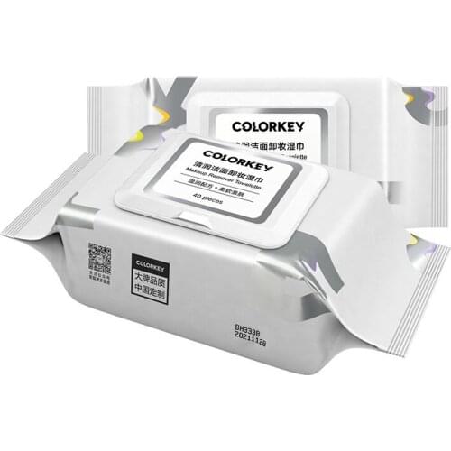 Colorkey (40pcs) Makeup Remover Wipes Portable Gentle Deep Cleansing Makeup Remover Wipes Not Irritating TSLM2