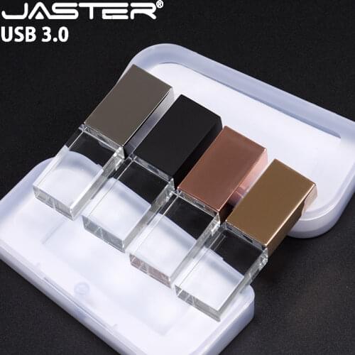 JASTER USB 3.0 Fashion Crystal Flash Pen Drive cle USB 4GB 16GB 32GB 64GB Wedding Gift Pendrive(Over 10pcs Free logo)