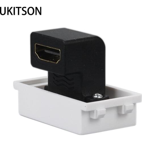 Elbow HDMI2.0 Slot Socket Bending HDMI Female To Female Plug Suit For Projector DVD Computer Home Use Wall Panel