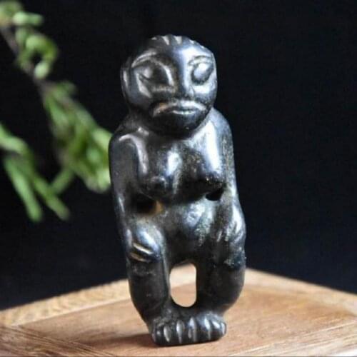 Hongshan culture archaize black iron meteorite sculpture Hongshan people statue #1