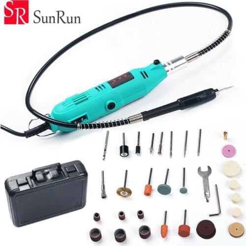 High Quality 220V 140W Mini Grinder 6 Speed Mini Drill DIY Electric Hand Drill Machine with + soft shaft