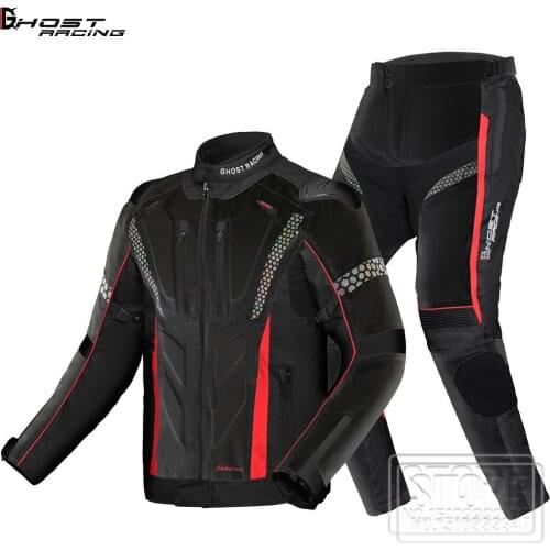GHOST RACING Winter Waterproof Motorcycle Jacket Men Riding Racing Moto Jacket Body Armor Protection Motocross Jacket with Linne