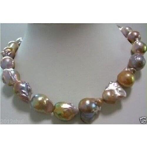 Genuine 14-20mm south sea baroque pearl necklace 18 inches AKOYA Free shipping