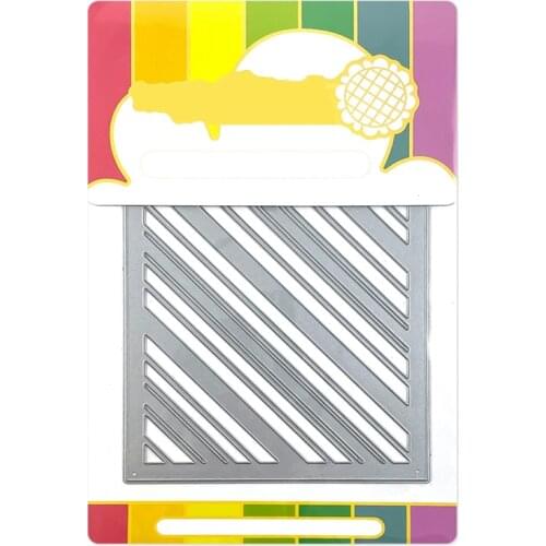 2021 New Rectangle Background Diagonal Stripes Metal Cutting Dies For DIY Craft Making Paper Greeting Card Scrapbooking No Stamp