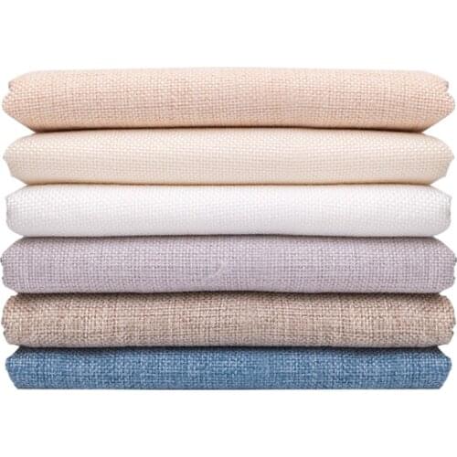 Solid Color Sofa Handmade Diy Thick Linen Cotton Fabric Old Coarse Canvas Tablecloth Pillow Fabrics Cloth Per Meter Home Textile