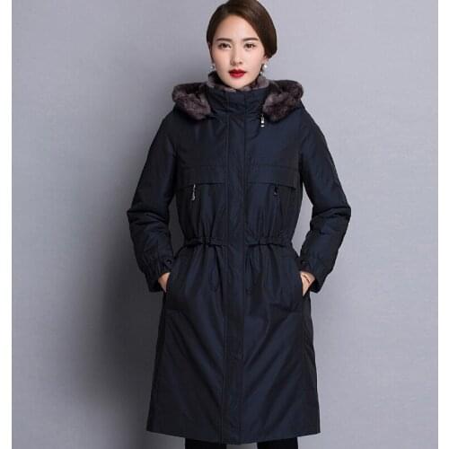 Top Quality Rex Rabbit Fur Warm Coat Real Fur Parka Winter Women Thickening Hooded Jacket casaco YM17DP0055 MF296