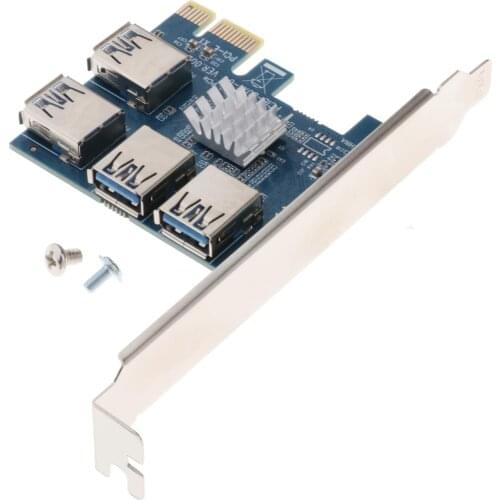 PCIE PCI-E 1 to 4 External PCI Express 16X Slots Riser Card Adapter Card