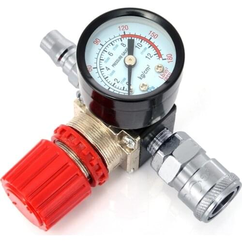 Durable 1/4" Air Compressor Regulator Pressure Switch Control Valve with Gauges 180PSI 240V