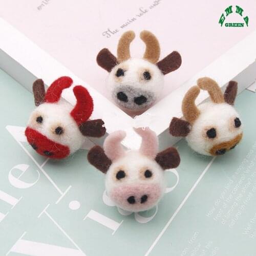 Wool Felt Balls cute Calf Doll Christmas Wool Felt Ball Pom Poms 10pcs big Pastel Colorful Doll for Girls Accessories