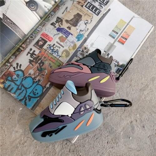 3D Cartoon luxury street sports brand sneakers Bluetooth headset Silicone case for Apple airpods 1 2 pro Wireless charging cover