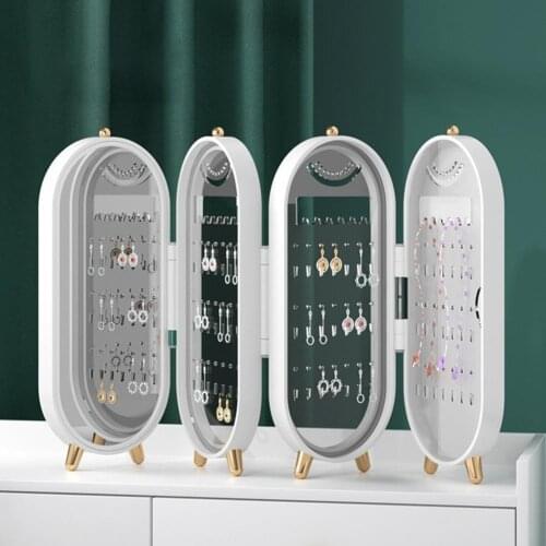 Earrings Studs Display Rack Folding Jewelry Display Stand Foldable Jewelry Showing Shelf 2021 Dust-proof Organizer for Earrings