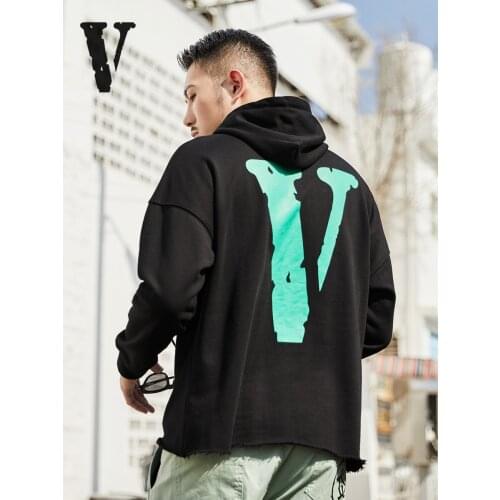 Spring new VLONE Hoodies Sweatshirts men FRIENDS black green big V loose hoodie long-sleeved women trendy