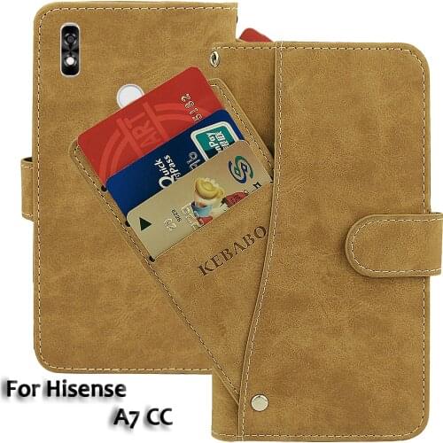 Vintage Leather Wallet Hisense A7 CC Case 6.7" Flip Luxury Card Slots Cover Magnet Phone Protective Cases Bags
