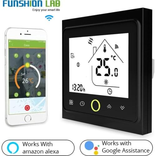 WiFi Thermostat Temperature Controller for Water/Electric floor Heating Water/Gas Boiler Works with Alexa Google Home 3A 16A