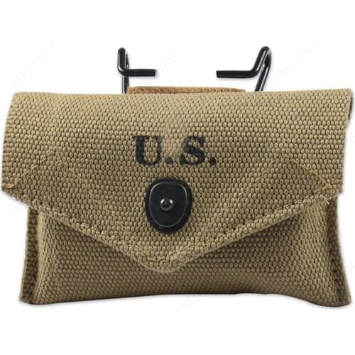 WW2 US ARMY M1942 FIRST AID POUCH PURE RIBBON WITH HOOK HIGH-QUALITY
