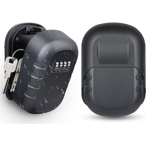 Key Lock Box Wall Mount 4 Digit Combination Weatherproof Key Storage Lock Box, Large Capacity Security Combo Lockbox