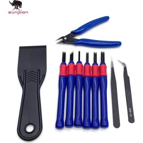 3D Printer Parts Repair Knife Tweezers Spade Clipper Tool Kit Set for 3D Printed Model Deburring Clean-up 10pcs/set