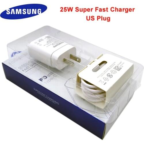 Samsung S20 note 20 Ultra S20FE Fast Charger US Plug 25w Super Fast Charging Adapter Type C For Galaxy Note 10 S20 Plus A71 A80