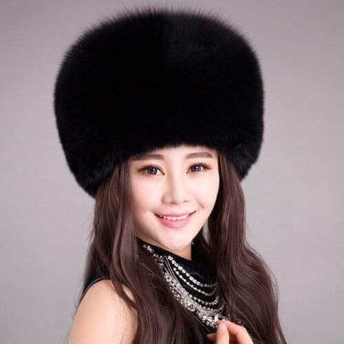 Women Winter Warm Fur Hat Faux Fox Fur Cossack Fashion Hat 3SB039