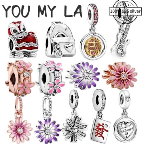 Original Pando 925 Sterling Silver Charm Beads Pendant Fit Pando Bracelet Bangle for Women DIY Jewelry
