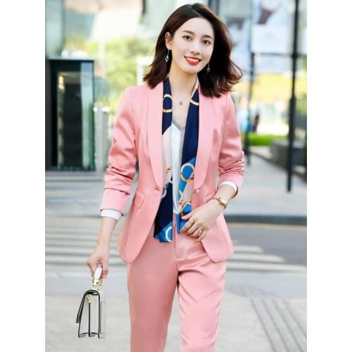 High Quality Fabric Formal OL Styles Women Blazers Set Women Business Work Wear Pantsuits Professional Office Interview Clothes