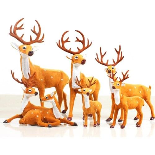 1Pc Simulation Christmas Deer Reindeer Elk Doll Home Garden Miniatures Decoration