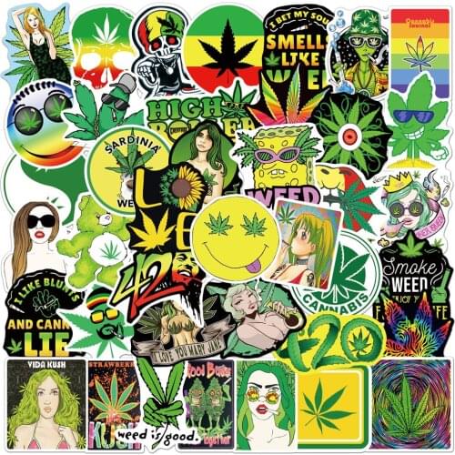 10/30/50PCS Funny Characters Leaves Weed Smoking Graffiti Stickers Classic Toy Skateboard Fridge Motorcycle Graffiti Kid Sticker