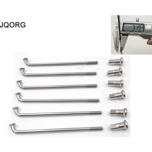 JQORG 10G Spokes Diameter 3.2mm Motorcycle Spokes J-bend SUS304 Material Electric Motorcycle Wheel Spokes Length Range 165-280mm