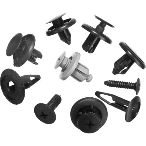 100Pcs Plastic Screw Rivet Clips Fastener Rivet Door Panel Fender Door Trim Panel Clip Set For Car Trunk Bumper Fender