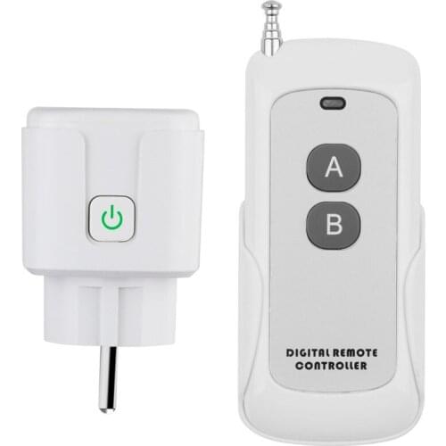 433MHZ AC 110V 220V EU RF Smart Power Plug with Power Monitor Smart Home Wireless Socket Outlet Works with 300m Transmitter