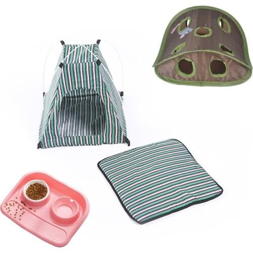 Promotion Dog House Cat Bowl Pink /Brown /Blue Pet Supplies Home Lovely Pet Tent Splash-Proof Dog Bowl Indoor Funny Cat Toy