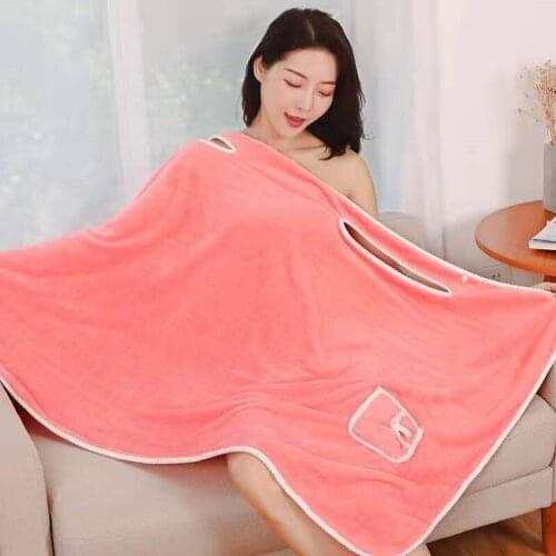 Women Wearable Microfiber Bathrobe Shower Female Soft Bath Dry Magic Bathing Towel for Home Textiles Bath Sauna Towels Bathroom