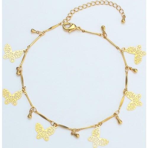 Butterfly Bracelet/Anklet for Women Girls Gold Color Foot Chain Charm Bangle Jewelry Arab/Egypt/Turkey/Iraq/Middle East Items