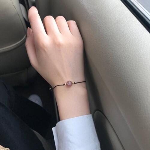 Vintage Natural Stone Crystal Bracelet For Women Simple Rope Weaving Cute Statement Bracelets Fashion Boho Jewelry Accessories