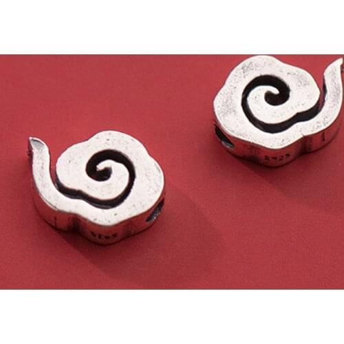 925 Sterling Silver Fashion Clouds Shape Loose Beads S925 Silver Decoration Manual Spacer Charm Diy Jewelry Accessories Unisex