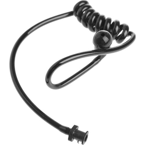 Black Replacement Coil Acoustic Air Tube Earplug For Radio Earpiece Headset