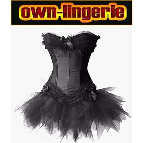 Black Natural Color Hot Sales Poplin Corsets With Dress , New 2014 Bustiers & Corsets Women Boutique Clothing S-2XL w7002