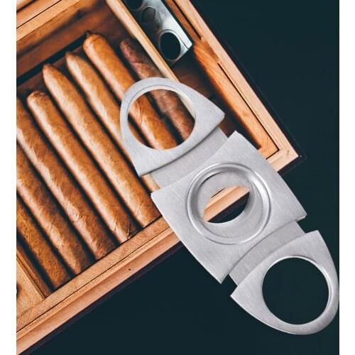 Double Blades Metal Cigar Scissors Sharp Guillotine Stainless Steel Cigar Cutter Gift Portable Smoking Accessories