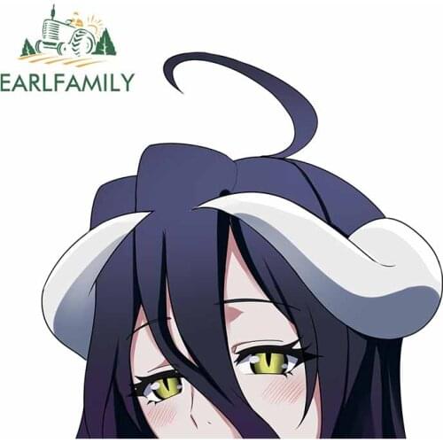 EARLFAMILY 13cm x 12.3cm for Albedo Overlord Car Decals Fashion Occlusion Scratch Personality Stickers Suitable for GTR EVO SX