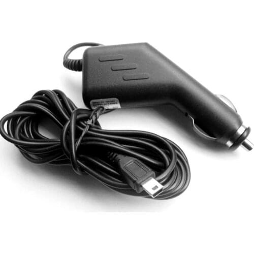 3.5m 5V 1.5A Car Mini USB Video recorder Curved Car Charger Port for Auto DVR Camera GPS Video Recorder Black Color