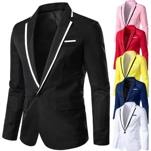 Fashion Mens Stylish Casual Long Sleeve Solid Color Blazer Business Wedding Party Outwear Slim Fit Coat Suit Jackets Costume#g3