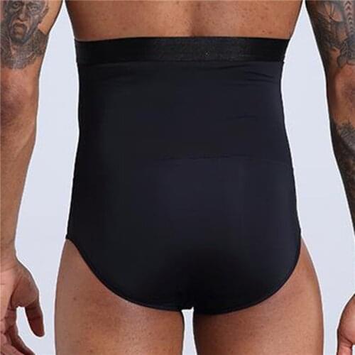 MenS Underwear Black Slim High-Waist Double-Layer Plastic Belt Briefs MenS High-Quality New Tummy Underwear For Male