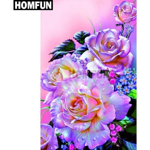 HOMFUN Full Square/Round Drill 5D DIY Diamond Painting "Rose flower" Embroidery Cross Stitch 5D Home Decor Gift A02453