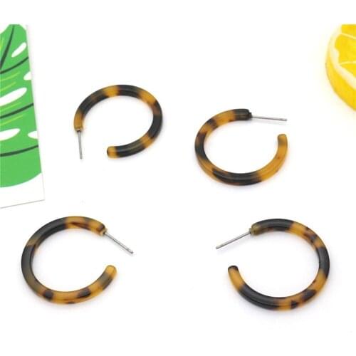 New Resin Hoop earrings Small Leopard Print Earring For Women Fashion Girl Summer Earring Female orecchini cerchio